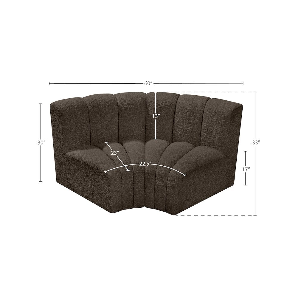 Arc Brown Boucle Fabric Modular Sofa