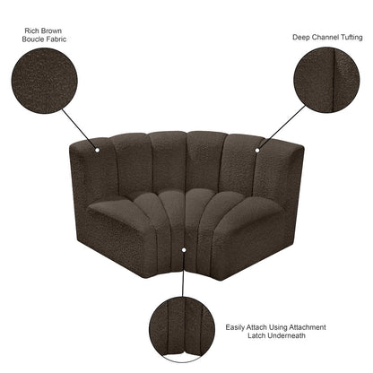 Arc Brown Boucle Fabric Modular Sofa