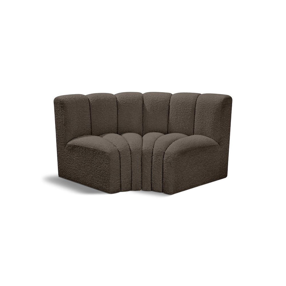 Arc Brown Boucle Fabric Modular Sofa