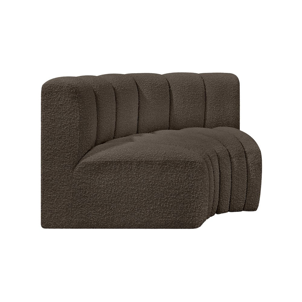 Arc Brown Boucle Fabric Modular Sofa