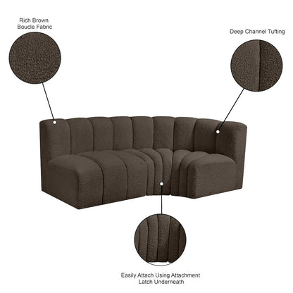 Arc Brown Boucle Fabric Modular Sofa
