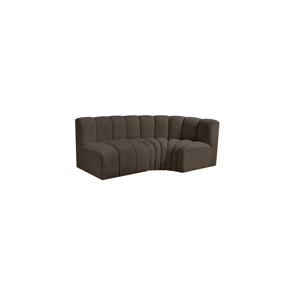 Arc Brown Boucle Fabric Modular Sofa
