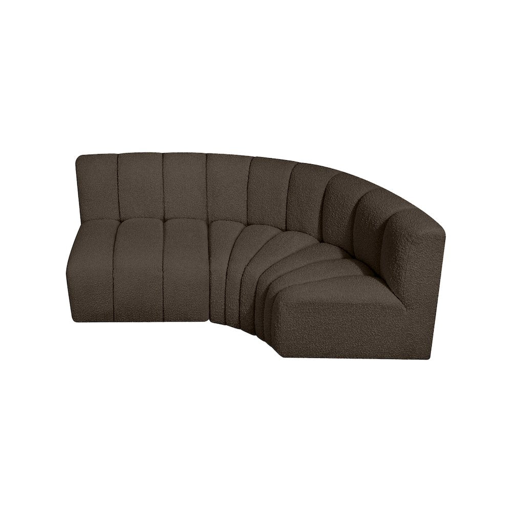 Arc Brown Boucle Fabric Modular Sofa