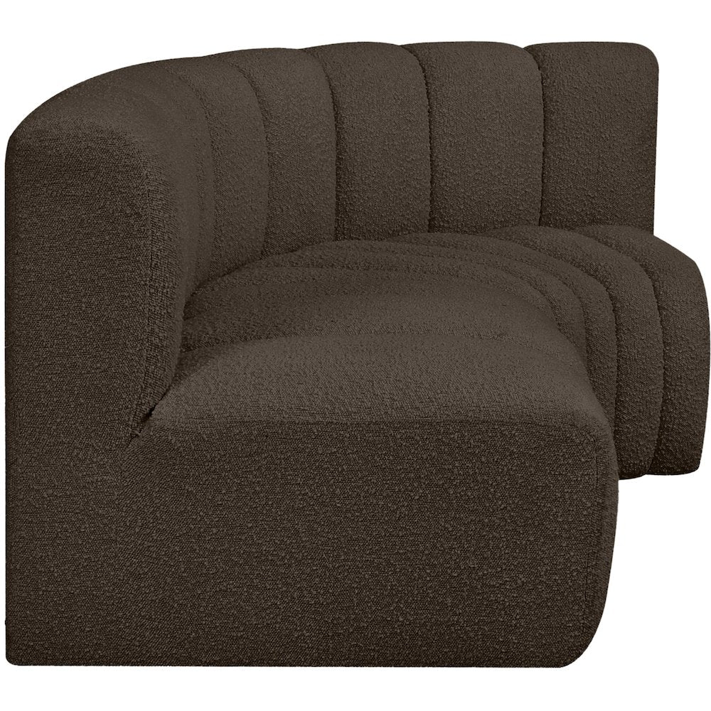 Arc Brown Boucle Fabric Modular Sofa