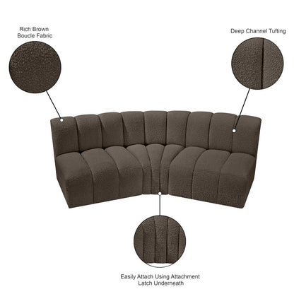 Arc Brown Boucle Fabric Modular Sofa