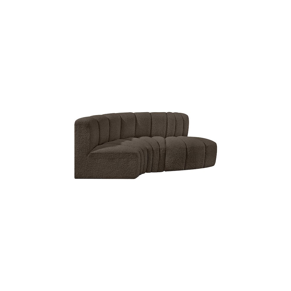 Arc Brown Boucle Fabric Modular Sofa