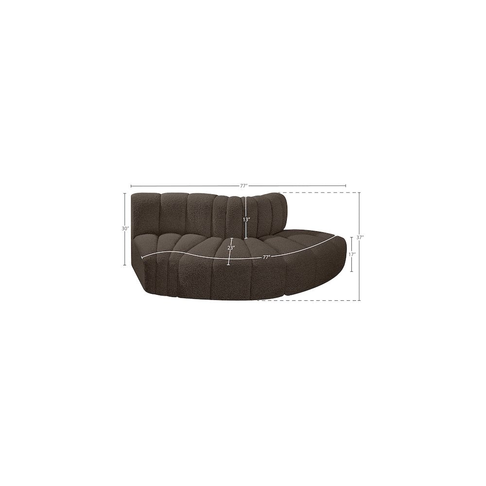 Arc Brown Boucle Fabric Modular Sofa
