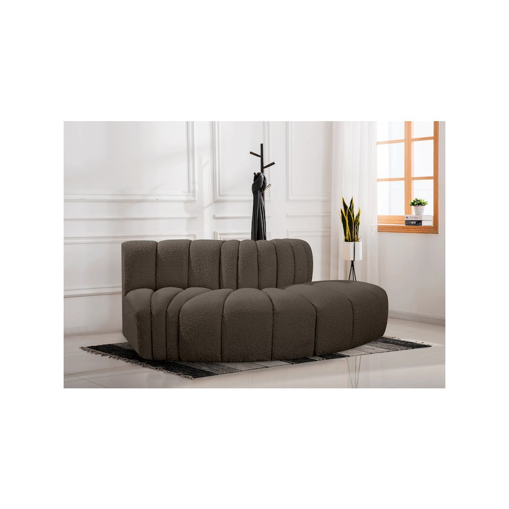 Arc Brown Boucle Fabric Modular Sofa