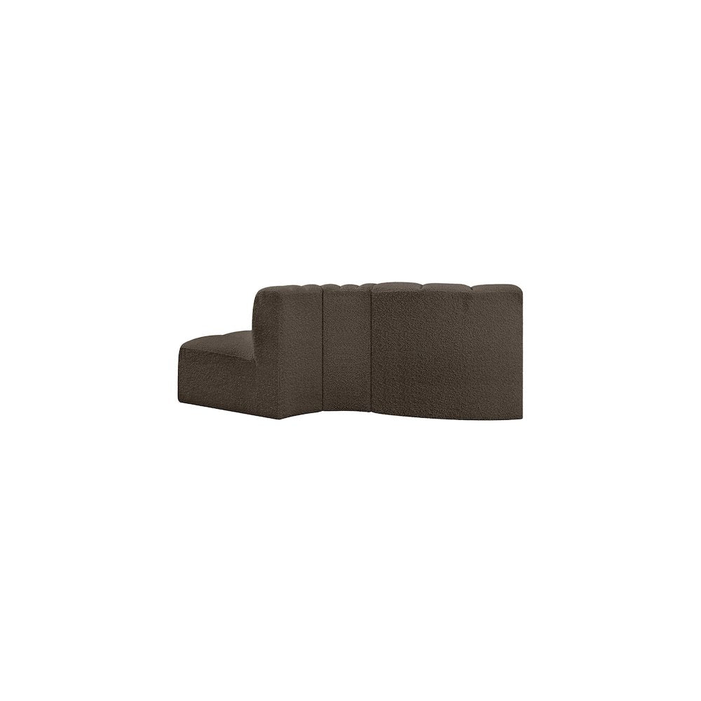 Arc Brown Boucle Fabric Modular Sofa