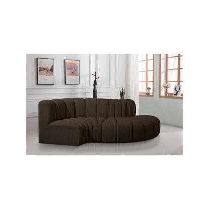 Arc Brown Boucle Fabric Modular Sofa