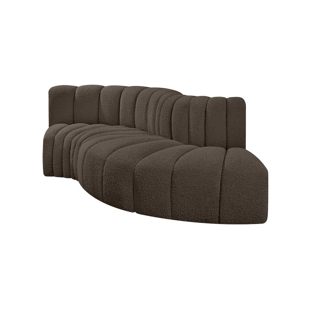 Arc Brown Boucle Fabric Modular Sofa