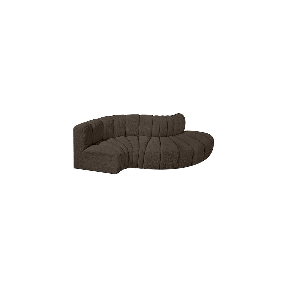 Arc Brown Boucle Fabric Modular Sofa