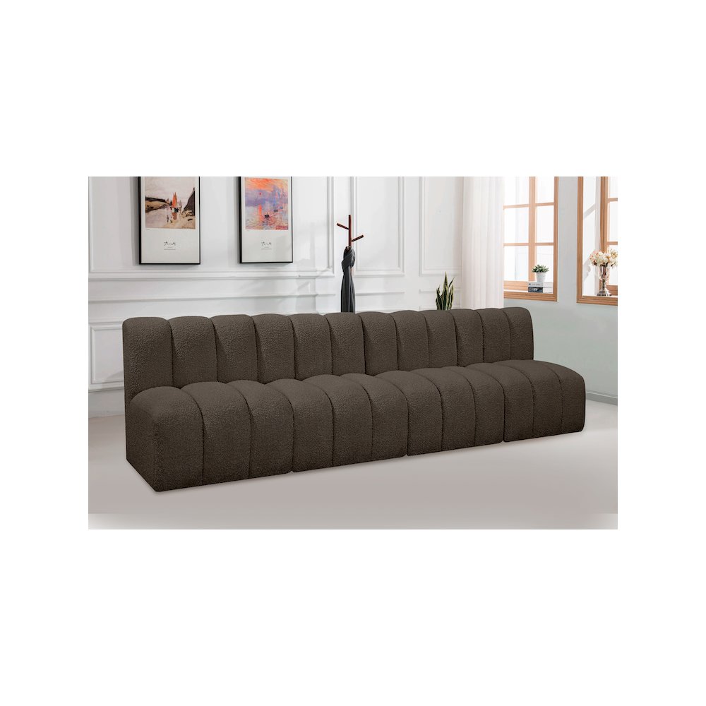 Arc Brown Boucle Fabric Modular Sofa