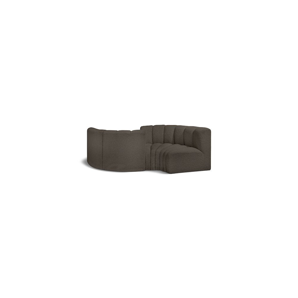 Arc Brown Boucle Fabric Modular Sofa