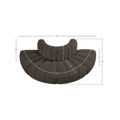 Arc Brown Boucle Fabric Modular Sofa