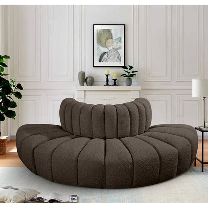 Arc Brown Boucle Fabric Modular Sofa