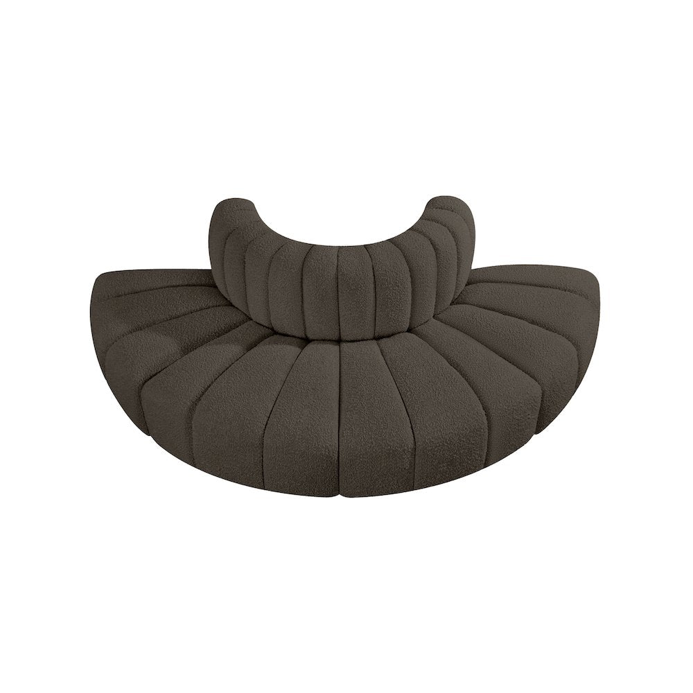 Arc Brown Boucle Fabric Modular Sofa