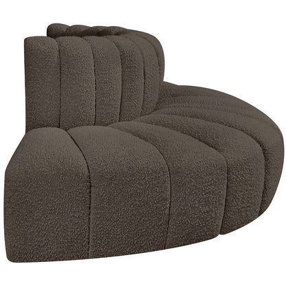 Arc Brown Boucle Fabric Modular Sofa