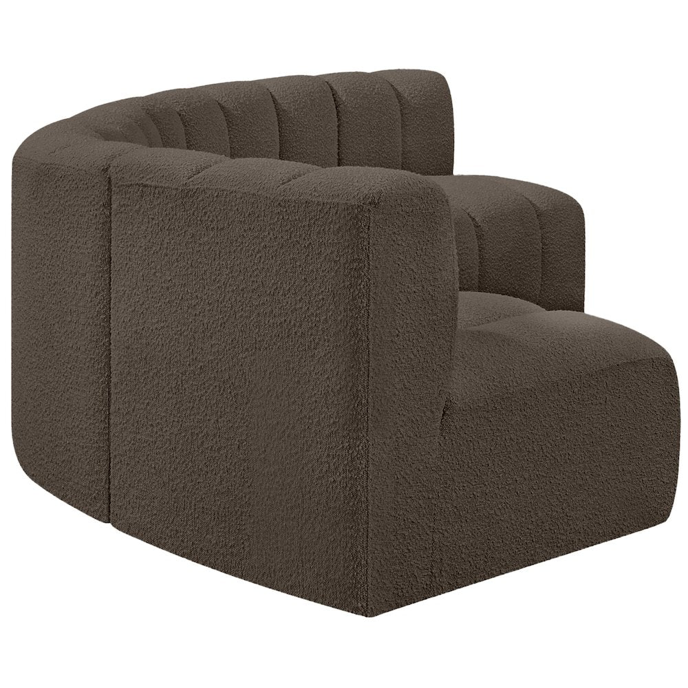 Arc Brown Boucle Fabric Modular Sofa