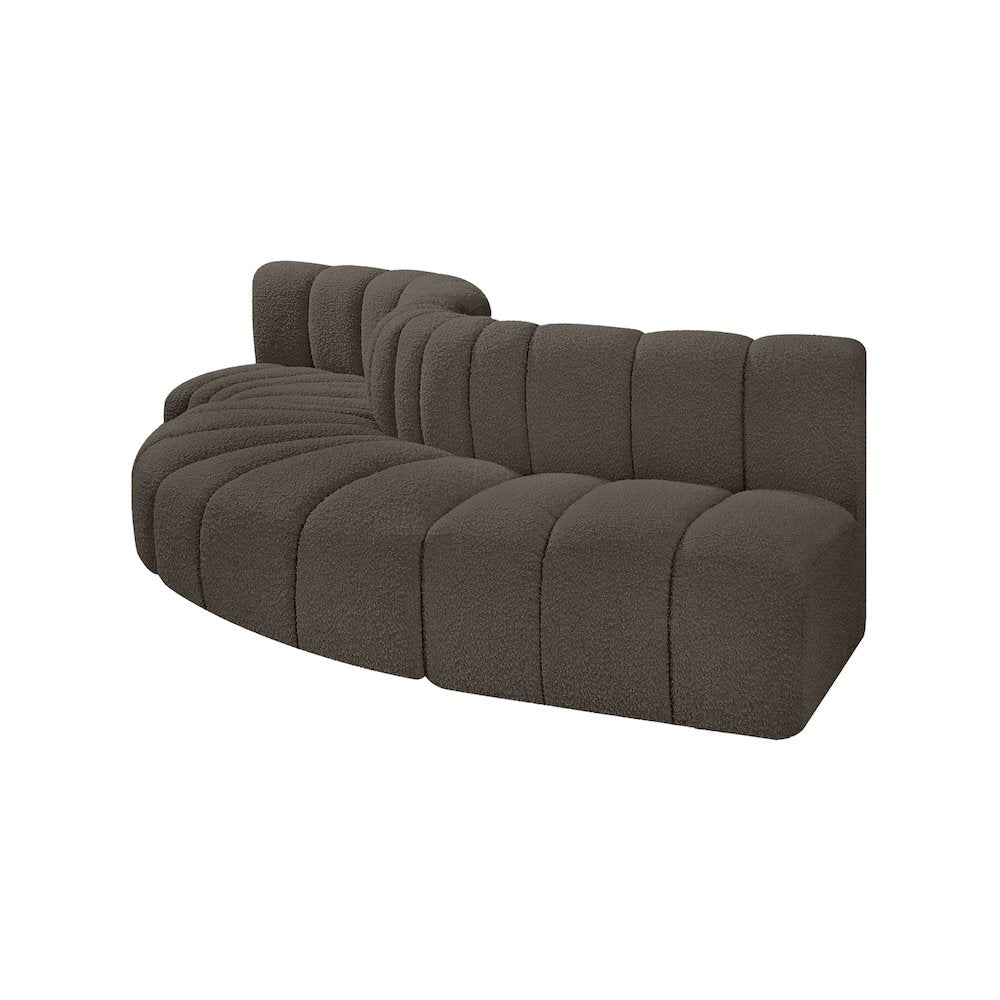 Arc Brown Boucle Fabric Modular Sofa