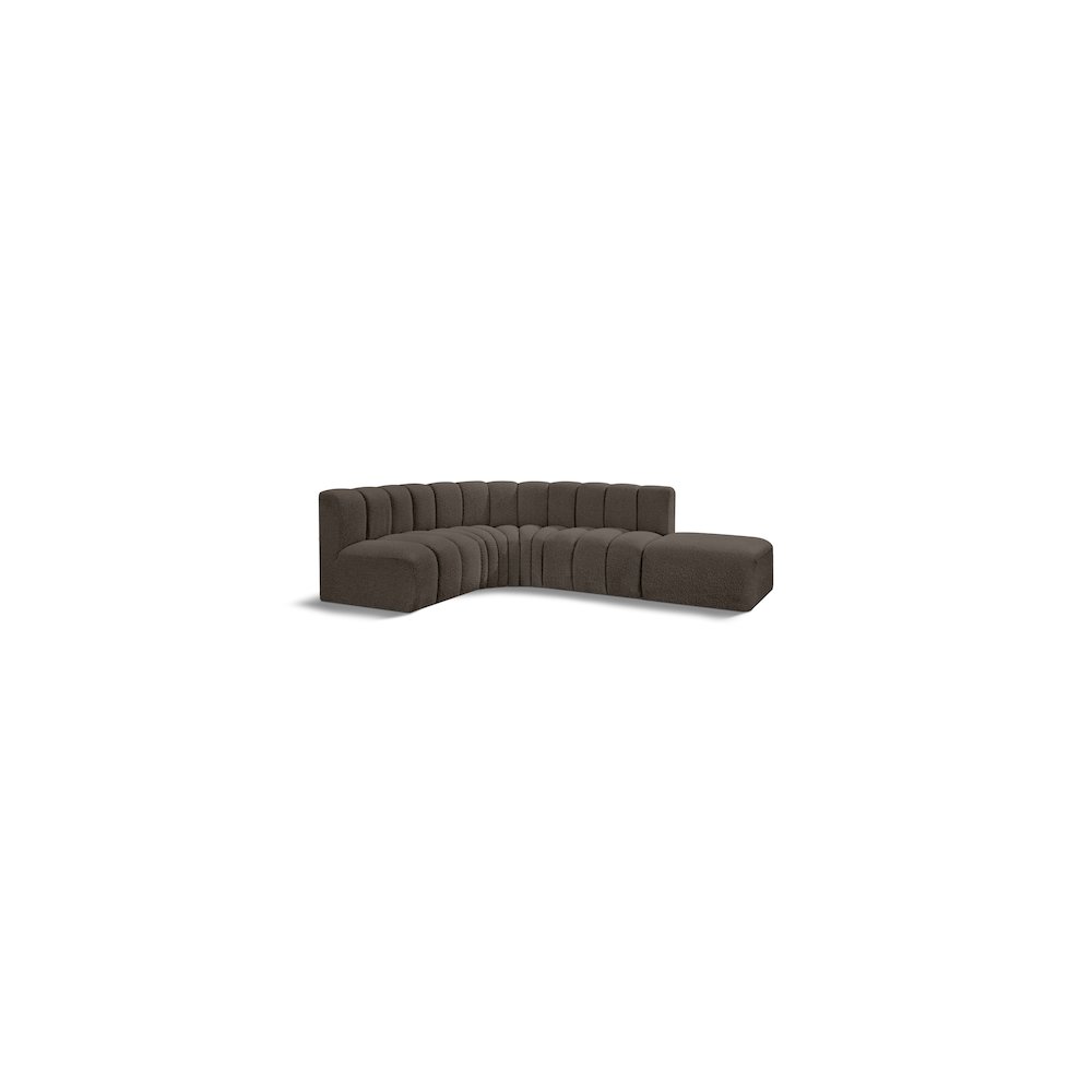 Arc Brown Boucle Fabric Modular Sofa