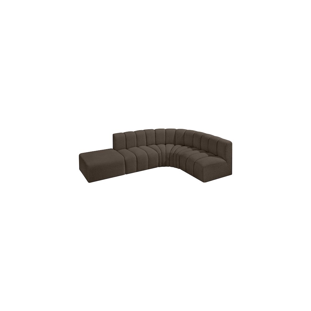 Arc Brown Boucle Fabric Modular Sofa