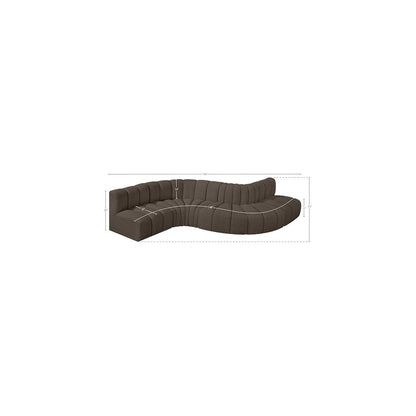 Arc Brown Boucle Fabric Modular Sofa