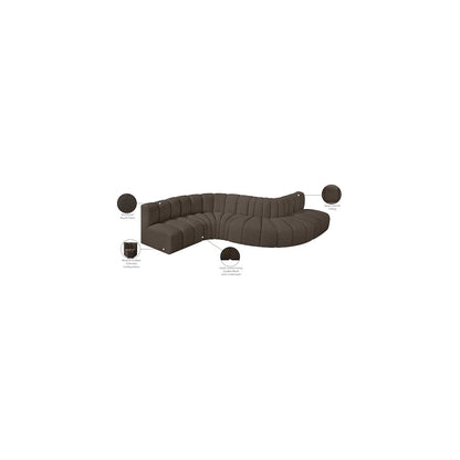 Arc Brown Boucle Fabric Modular Sofa