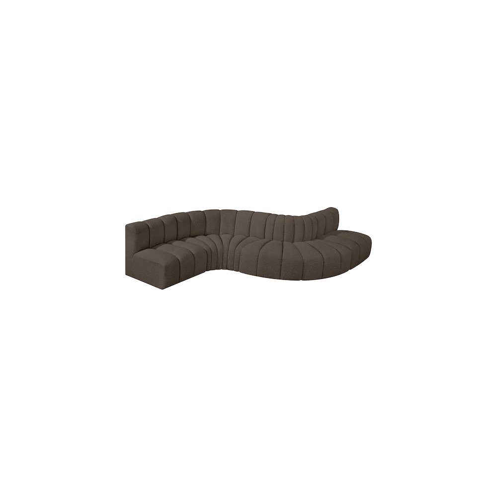 Arc Brown Boucle Fabric Modular Sofa