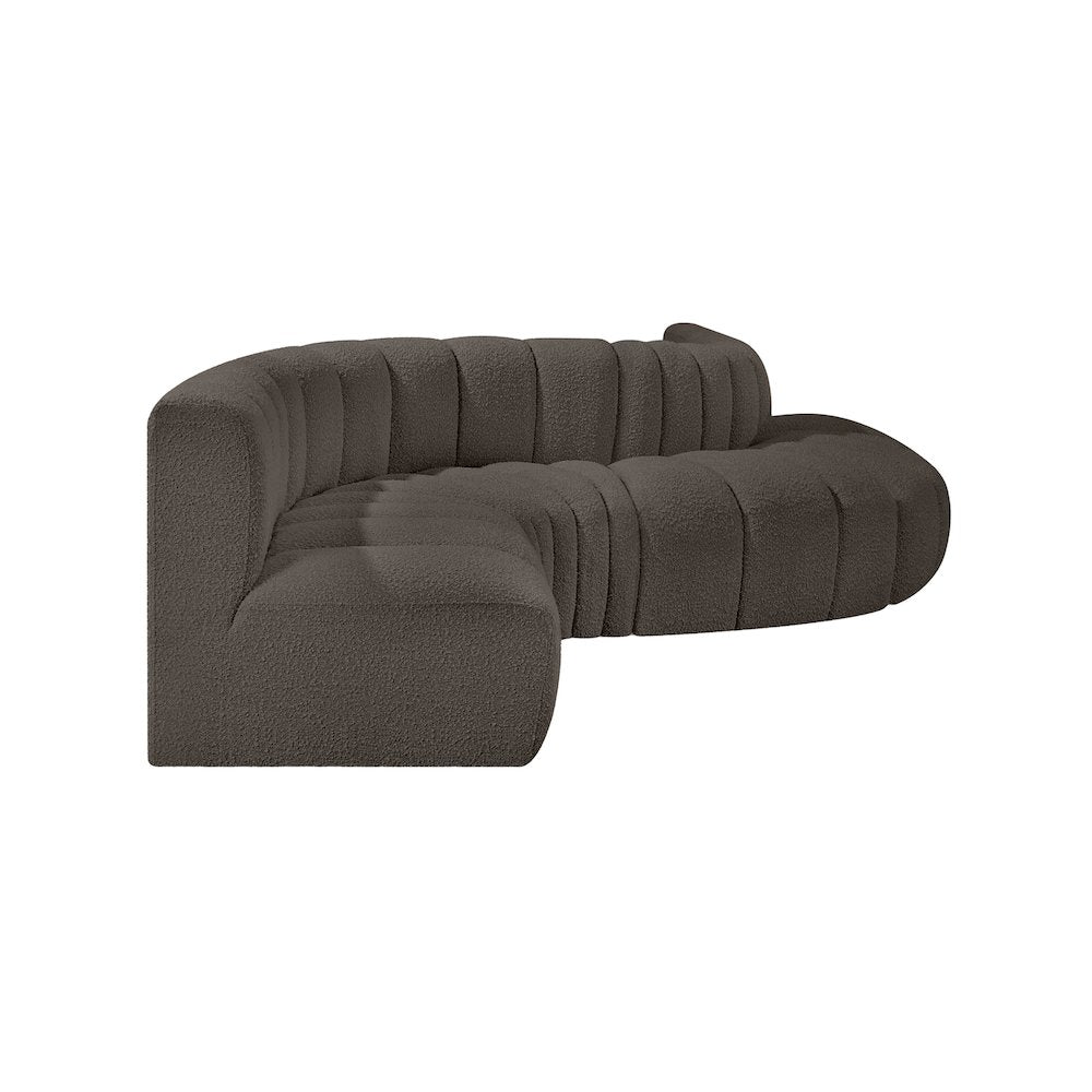 Arc Brown Boucle Fabric Modular Sofa
