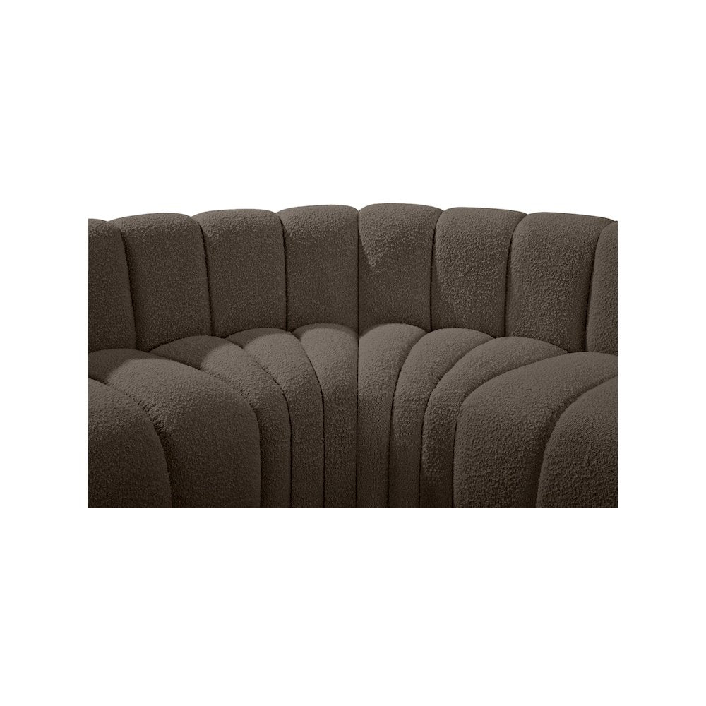 Arc Brown Boucle Fabric Modular Sofa