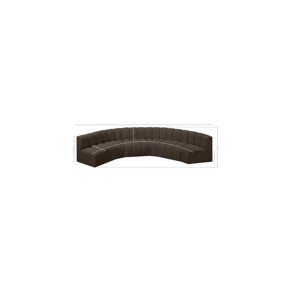 Arc Brown Boucle Fabric Modular Sofa