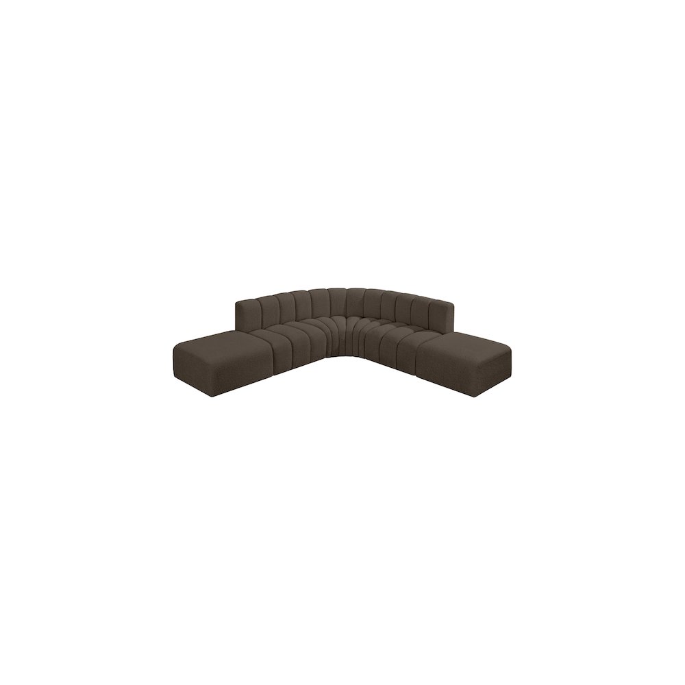 Arc Brown Boucle Fabric Modular Sofa