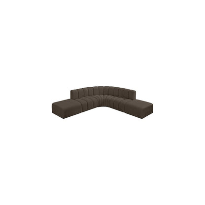 Arc Brown Boucle Fabric Modular Sofa