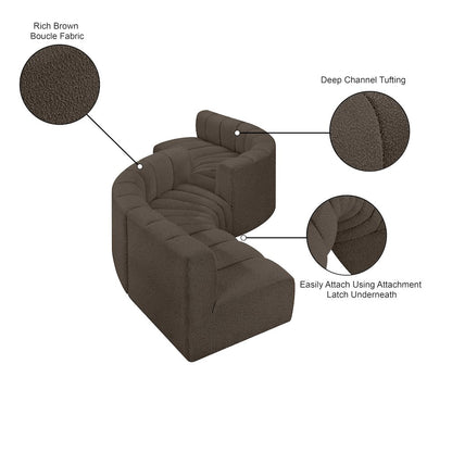Arc Brown Boucle Fabric Modular Sofa