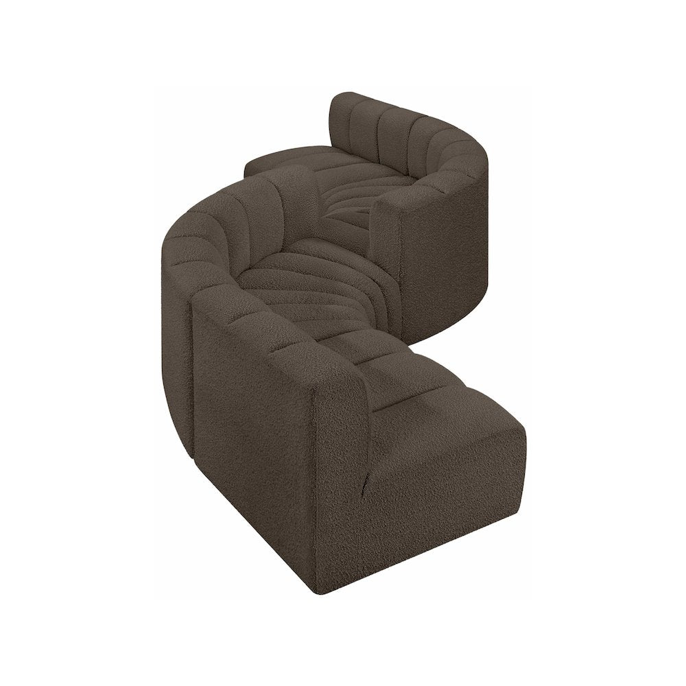Arc Brown Boucle Fabric Modular Sofa