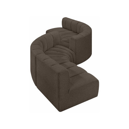 Arc Brown Boucle Fabric Modular Sofa