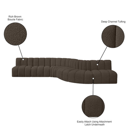 Arc Brown Boucle Fabric Modular Sofa
