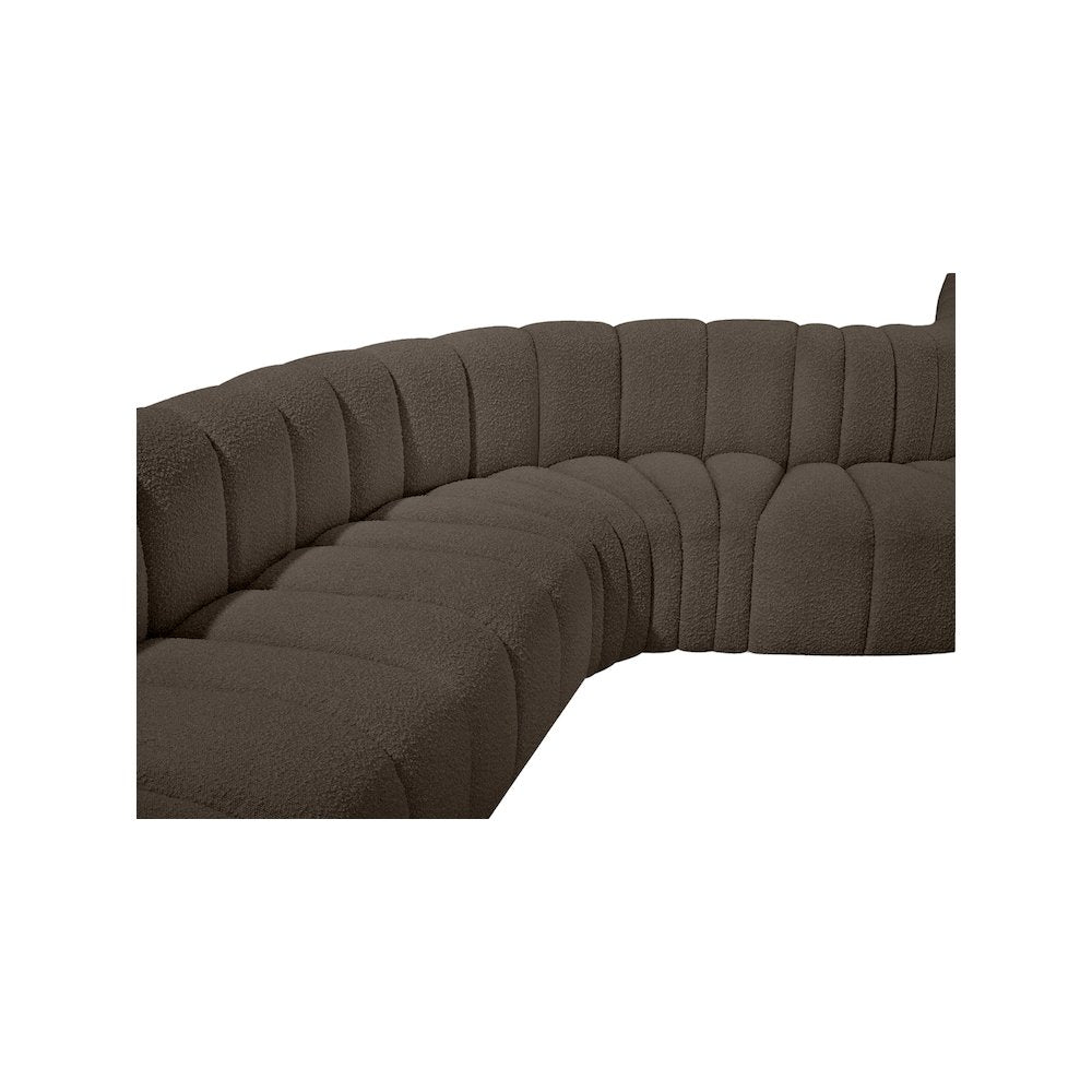 Arc Brown Boucle Fabric Modular Sofa