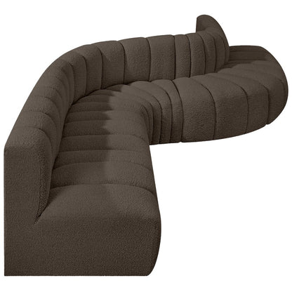 Arc Brown Boucle Fabric Modular Sofa