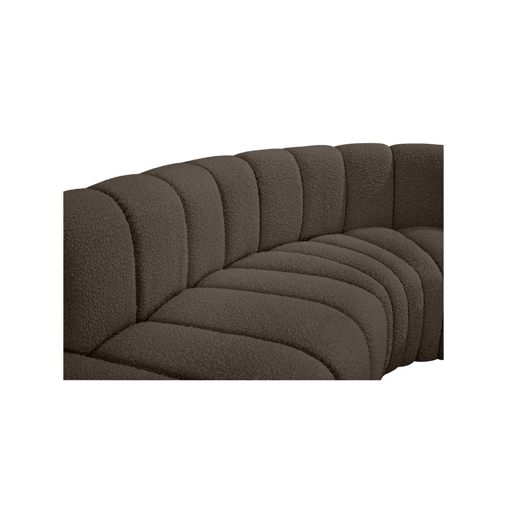 Arc Brown Boucle Fabric Modular Sofa