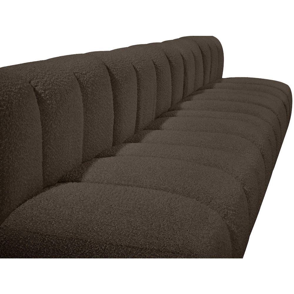 Arc Brown Boucle Fabric Modular Sofa