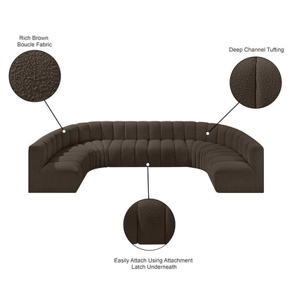 Arc Brown Boucle Fabric Modular Sofa