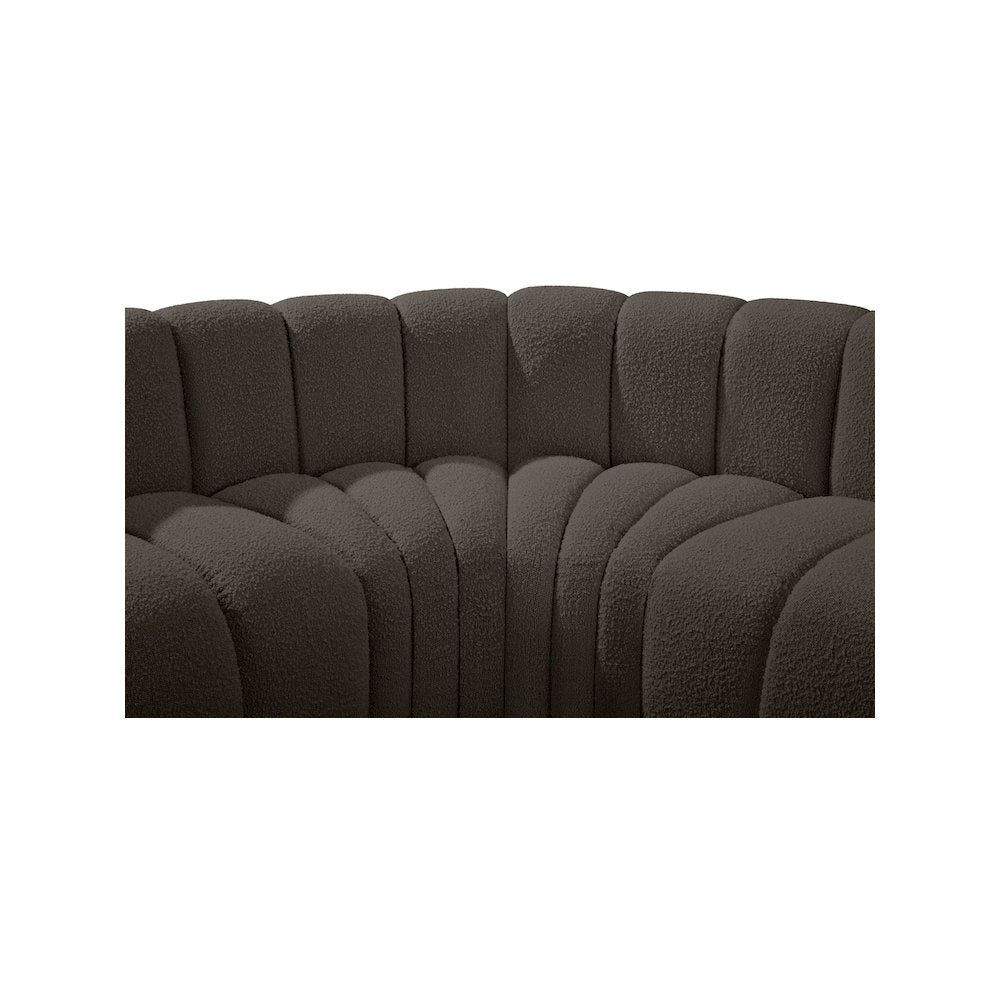 Arc Brown Boucle Fabric Modular Sofa