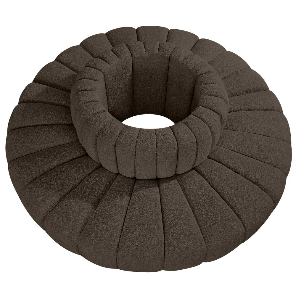 Arc Brown Boucle Fabric Modular Sofa