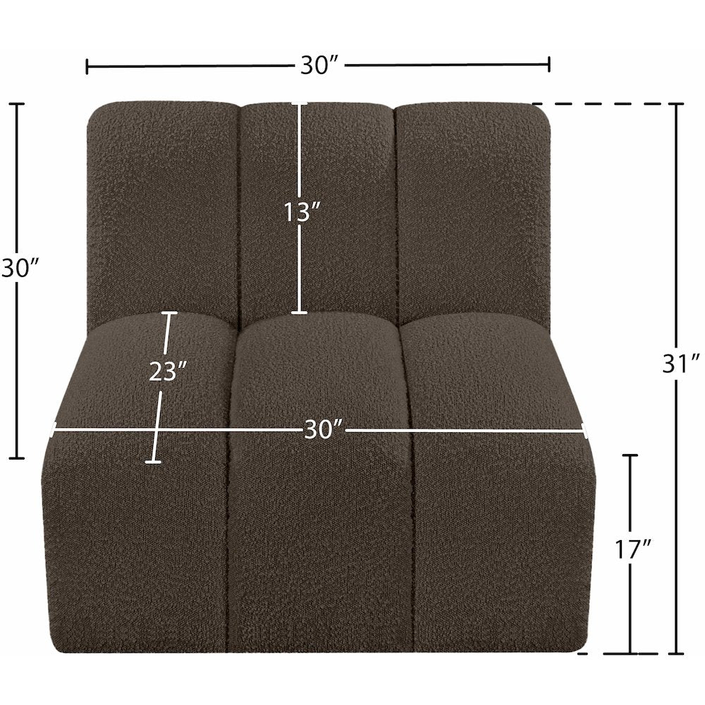 Arc Brown Boucle Fabric Straight Chair
