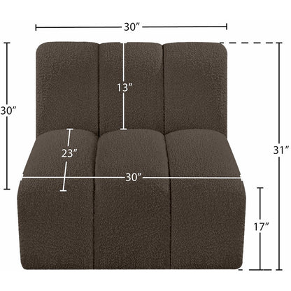 Arc Brown Boucle Fabric Straight Chair