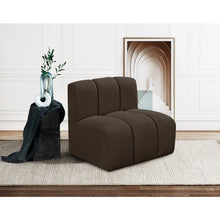 Arc Brown Boucle Fabric Straight Chair