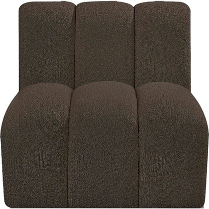 Arc Brown Boucle Fabric Straight Chair