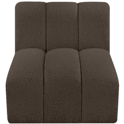 Arc Brown Boucle Fabric Straight Chair